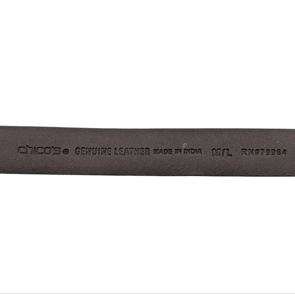 Chico’s Women’s Brown Leather Adjustable Double Gold Hook Belt Size M|L - Picture 7 of 7